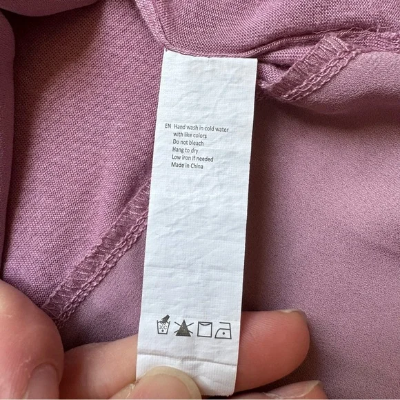 ✨ Mind Code Sleeveless Flowy Half Sheer Mauve Blouse - Picture 4 of 7